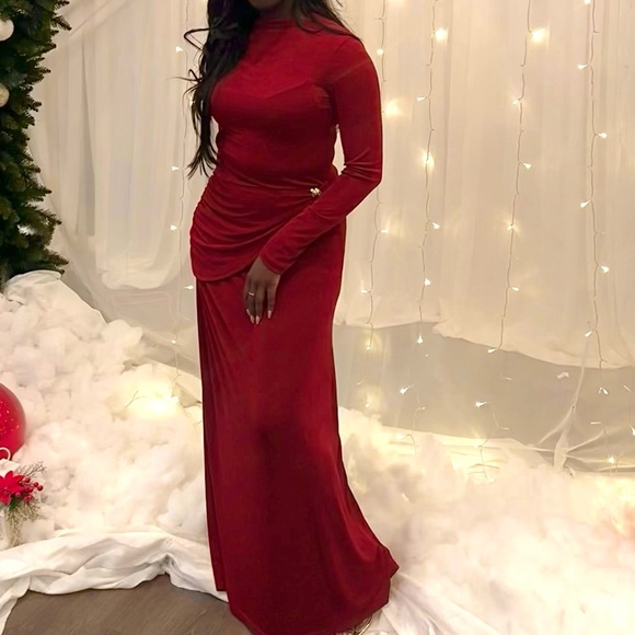 Wine Burgundy Red Long Maxi Gown Dress - NYE, Dinners, Birthdays, Elegant Outing - Picture 1 of 1